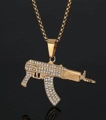 Jewelz Merchants Gold-Tone AK-Style Pendant Necklace – Free Chain