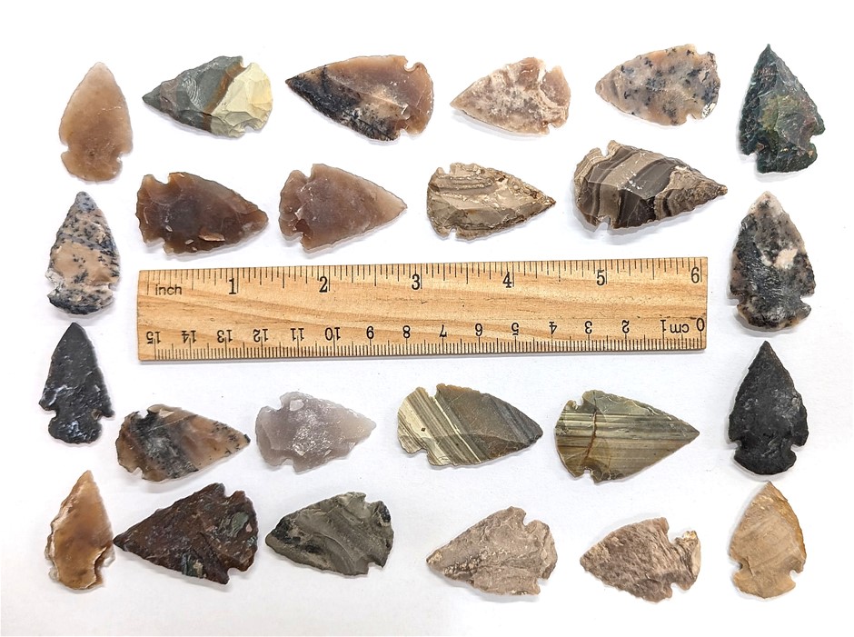 Two Dozen FLINT Stone Arrowheads