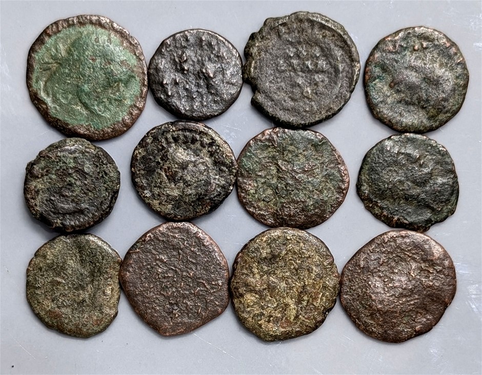 Coin collection of a dozen Ancient Rome Roman coins