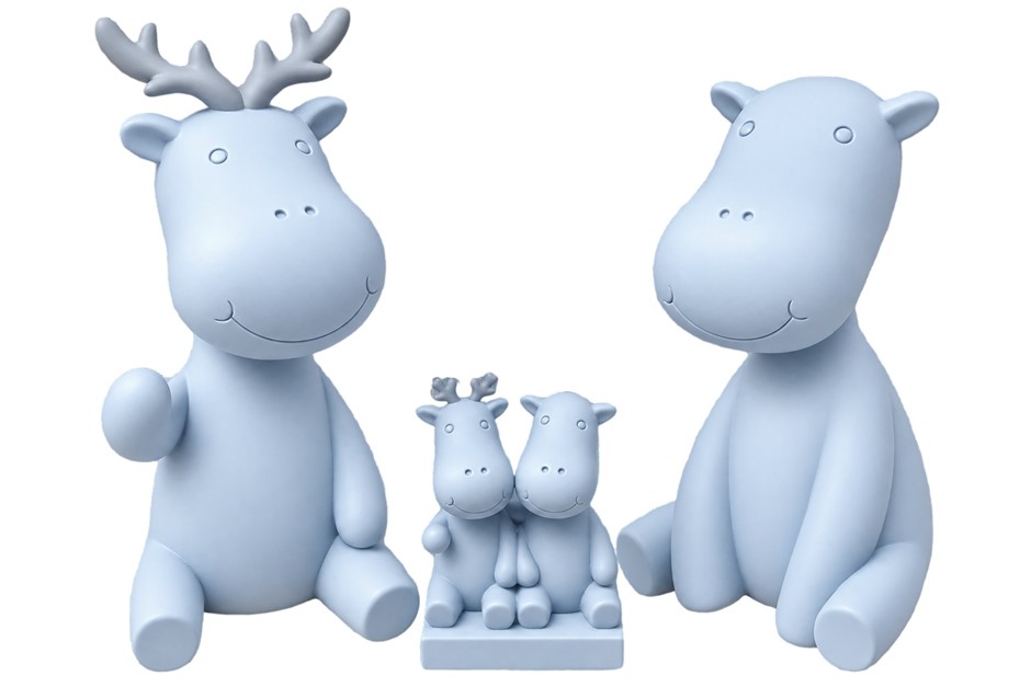 U Like Homewares Deer Figurine Set, Blue (2 Pieces Set)