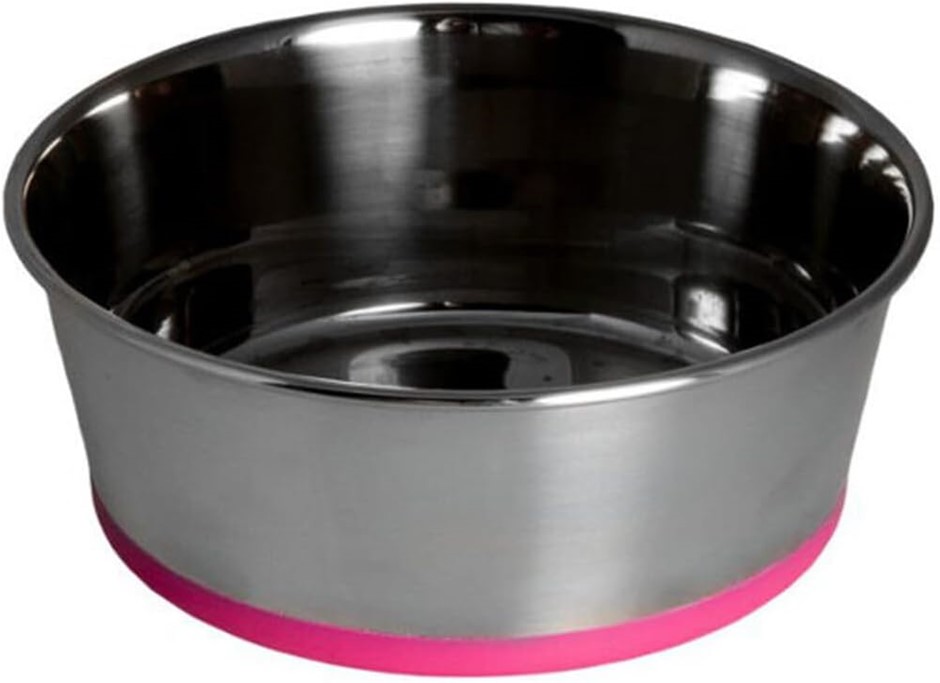 Rogz 384837 Slurp Stainless Steel Bowl for Dog, Pink XX-Large (22cm x 27.7c