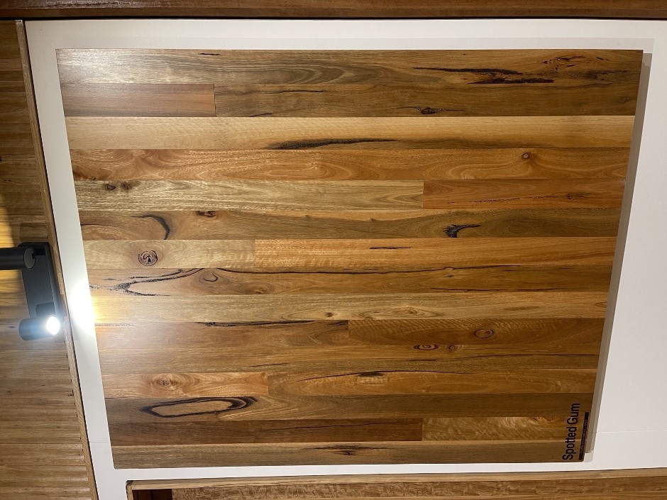 672.8 lm Spotted Gum Solid Flooring #173031 (Sports Flooring)
