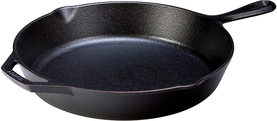 LODGE 12 Inch Cast Iron Skillet with Helper Handle, Colour: Black. NB: has
