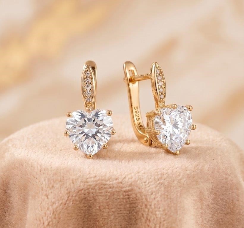 925 Sterling Silver White Simulated Diamonds Earrings