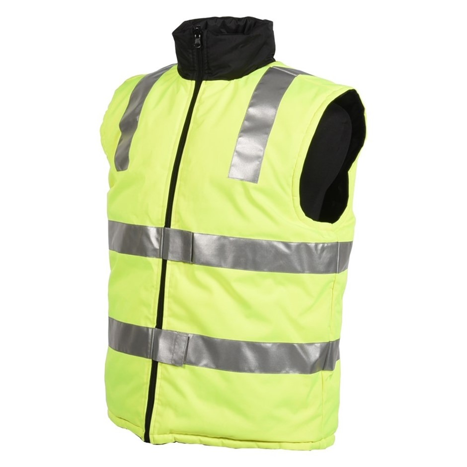 4 x KINCROME Hi Vis Reversible Reflective Safety Vests, Size S, Yellow/Blac