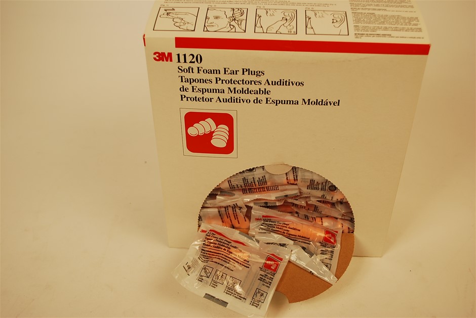 3 Packs of 100 Pairs x 3M Soft Foam Earplugs, Model 1100.