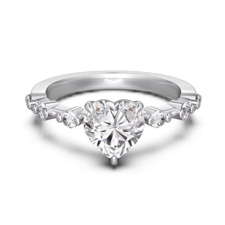 1.25ct Heart Cut Cubic Zirconia 925 Sterling Silver Ring - Size 6