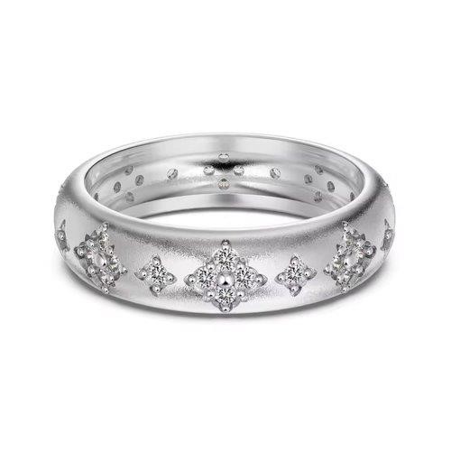 Cubic Zirconia 925 Sterling Silver Band Ring - Size 5