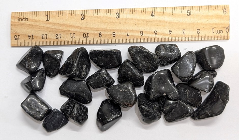 100 Grams tumbled BLACK TOURMALINE Crystal of Protection from Brazil