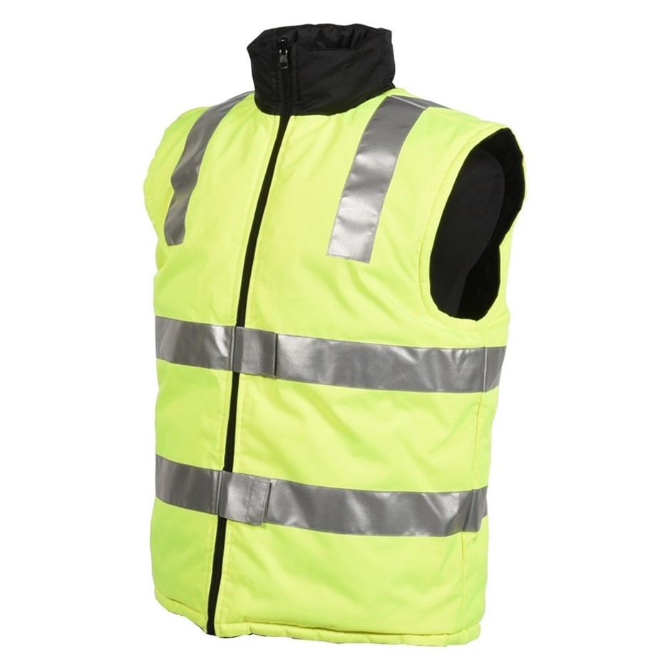4 x KINCROME Hi Vis Reversible Reflective Safety Vests, Size XL, Yellow/Nav