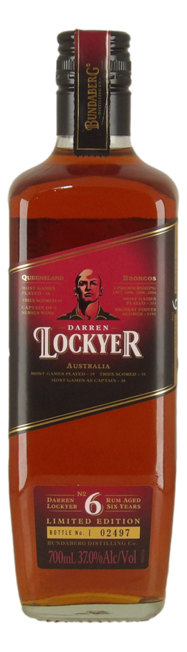 Bundaberg Rum Darren Lockyer 6 Year Old Rum (1x 700mL), QLD.