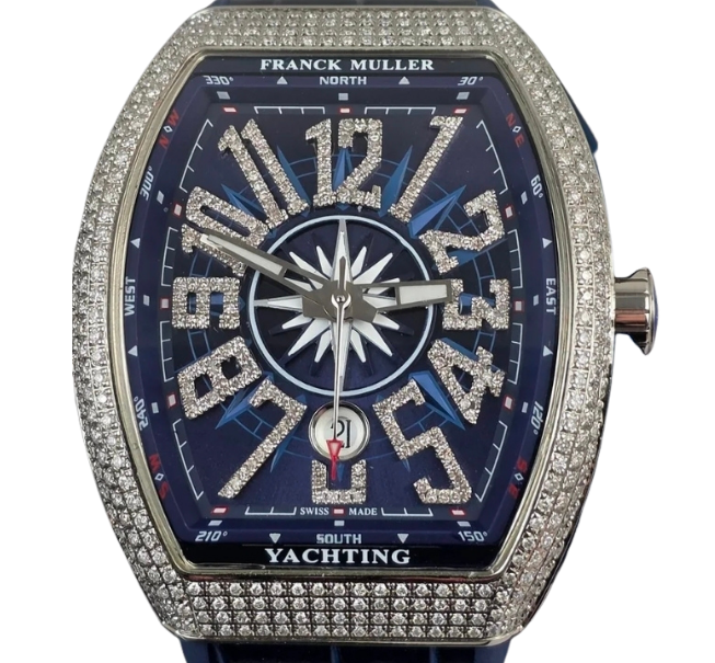 FRANCK MULLER VANGUARD YACHTING 44 X 53.7MM STEEL V45 SC DT AC BL BXP COA