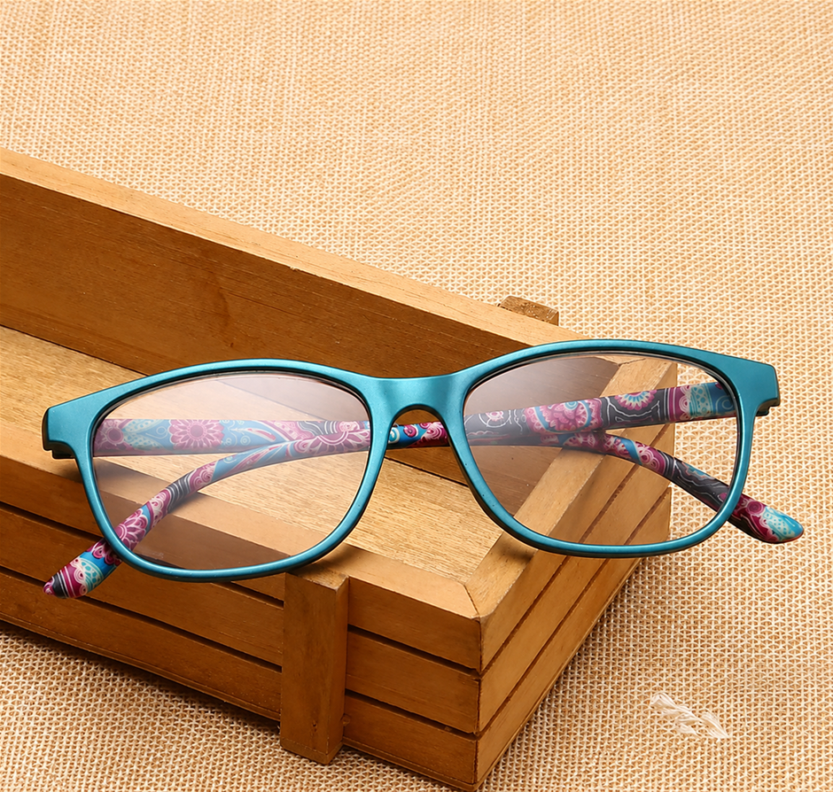 Modern Rectangular Multicoloured Floral Reading Glasses