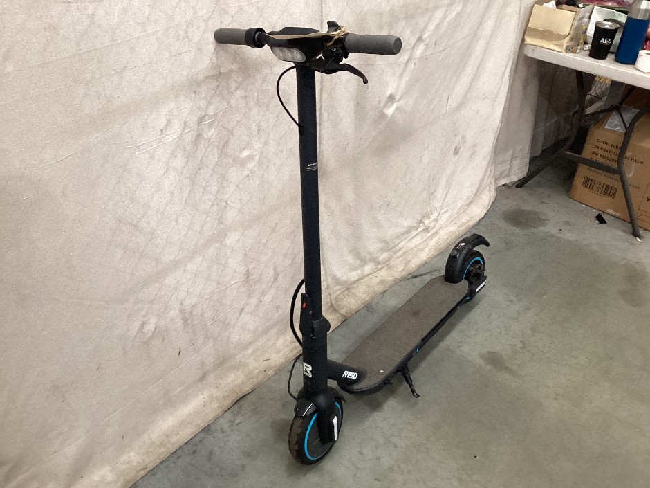 Black Reid Electric E-Scooter With Blue Wheel Trims