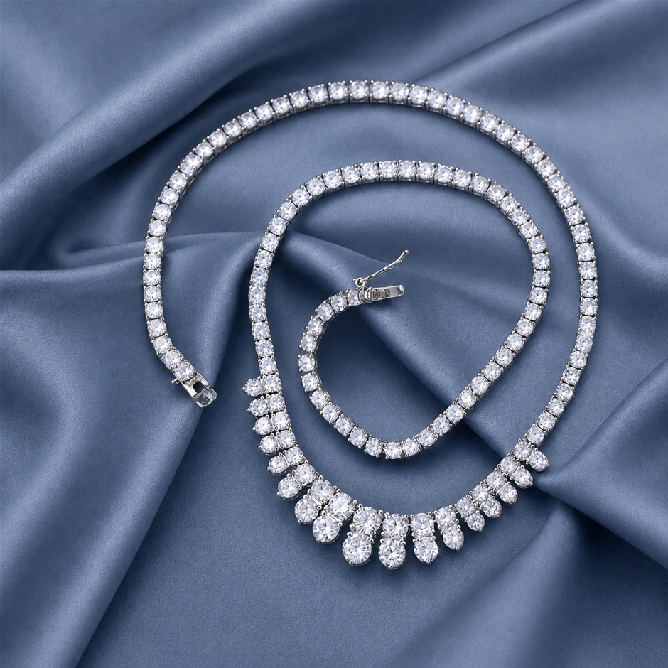 Tiara Link AAA+ Cubic Zirconia Necklace