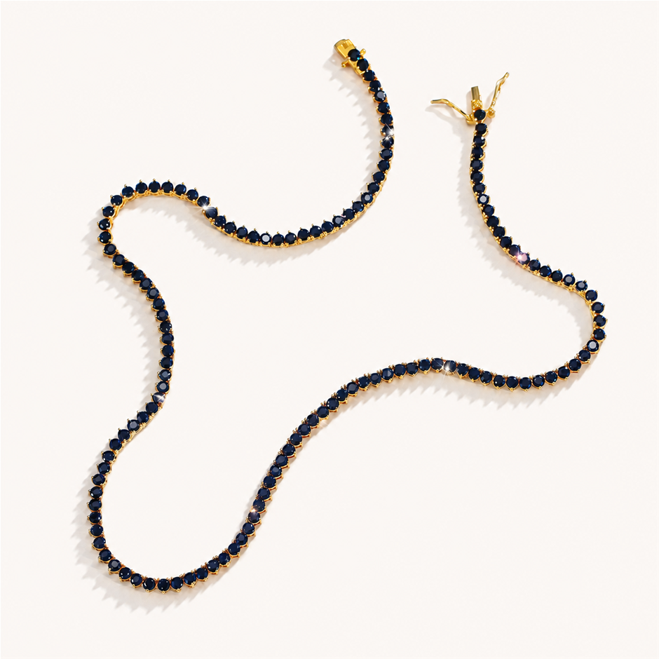 Black AAA+ Cubic Zirconia Tennis Necklace