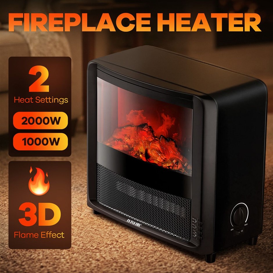 Maxkon 2000W Electric Fireplace Heater Freestanding 3D Flame Effect