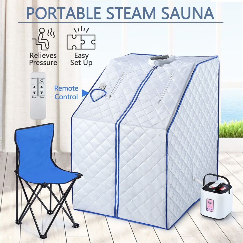 Full Body Portable Steam Sauna Kit 1000W with Foldable Chair & Remote