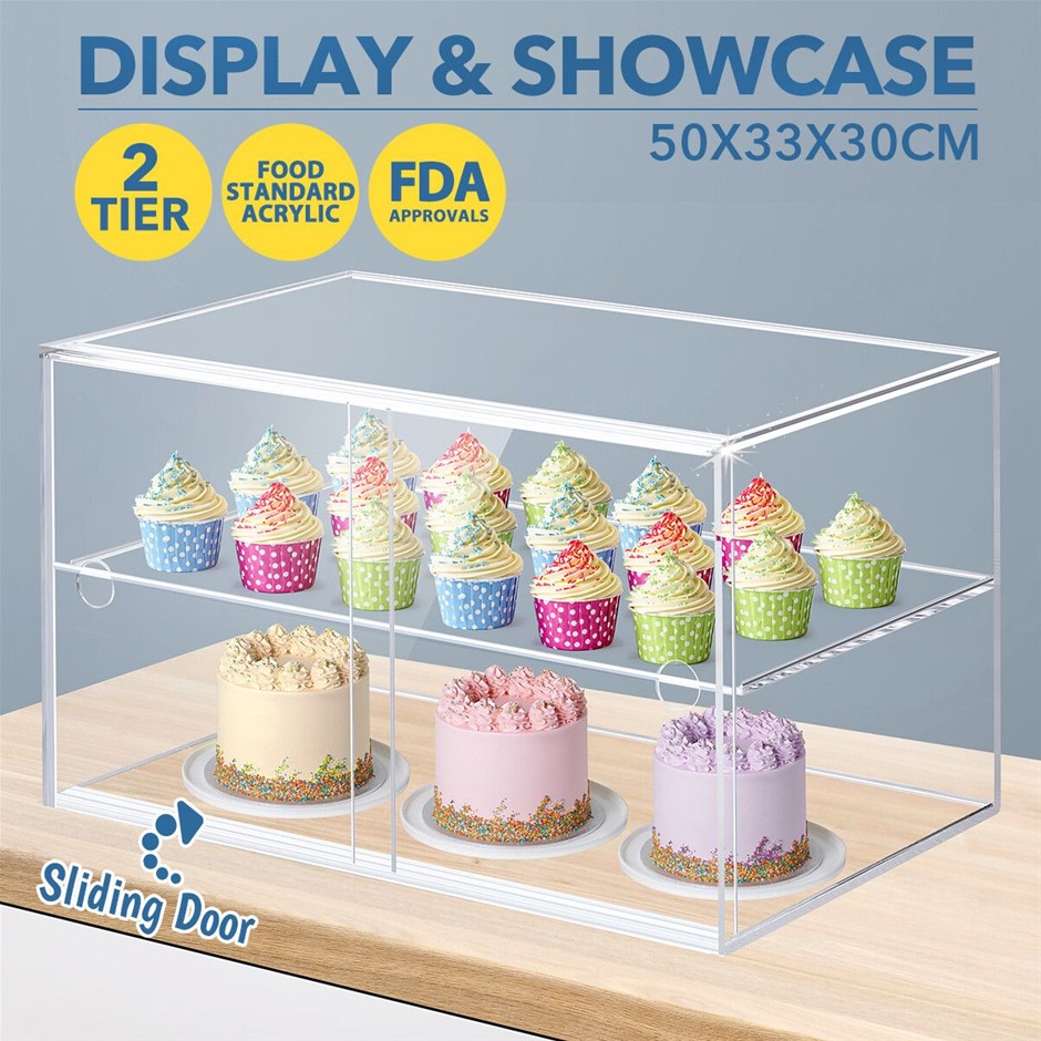 2 Tier Acrylic Cupcake Display Cabinet 5mm Thick