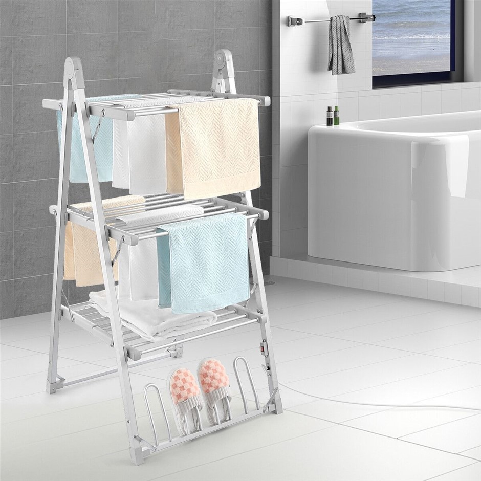 2in1 Electric Heated Air Dryer 330W Foldable Clothes Shoes Towel Rail