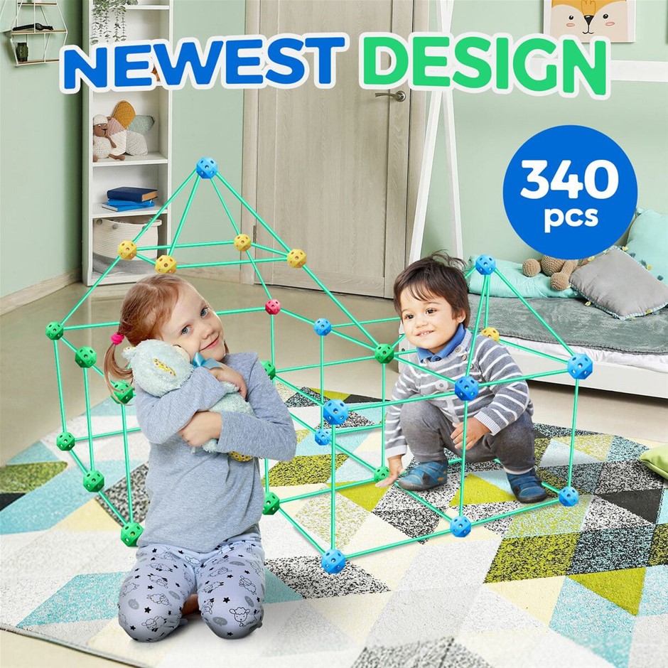 340pcs DIY Fort Building Kit Castle Construction STEM Toy for Kids