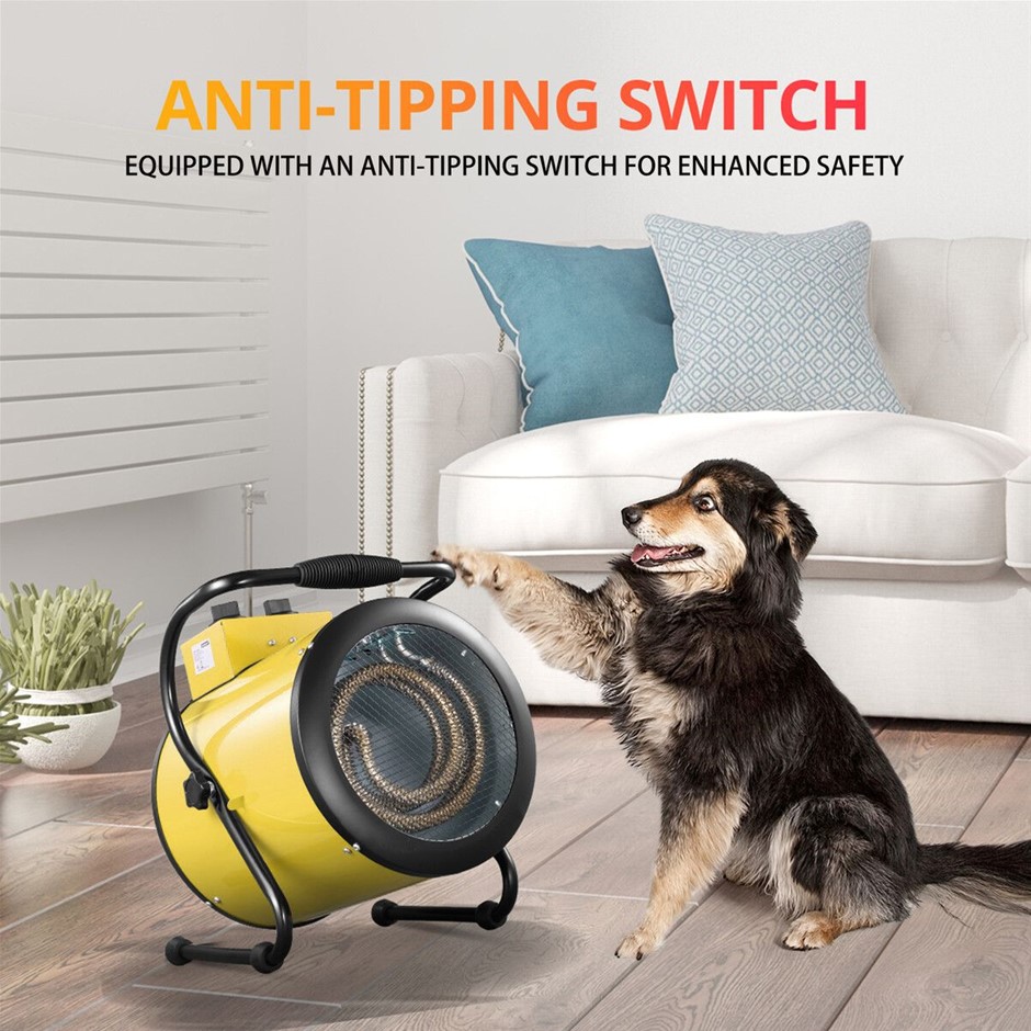 3000W Industrial Fan Heater Portable Carpet Dryer Hot Air Blower 2-in-1
