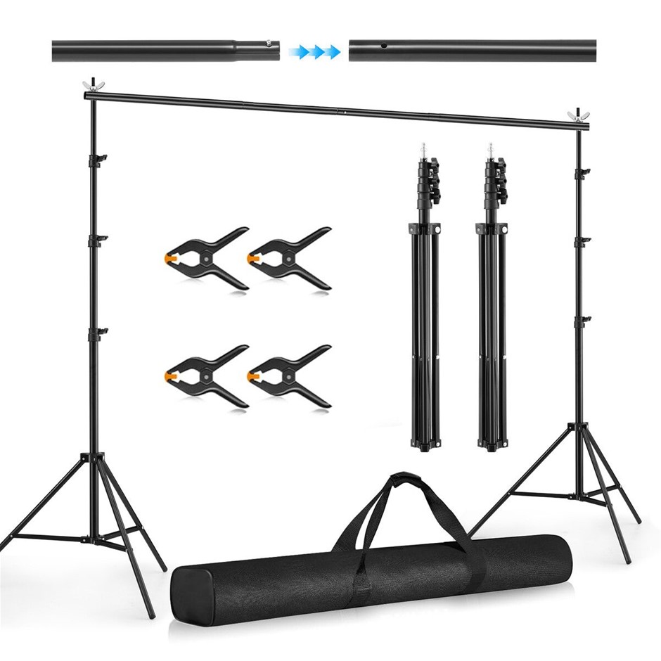 2.6x3m Adjustable Backdrop Stand Photo Studio Background Support Frame Kit