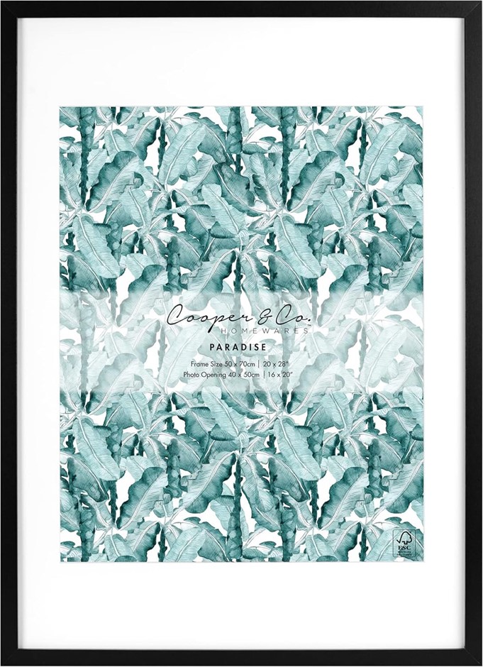 2 X COOPER & CO. 50x70cm Matt to 40x50cm Black Premium Paradise Wooden Phot
