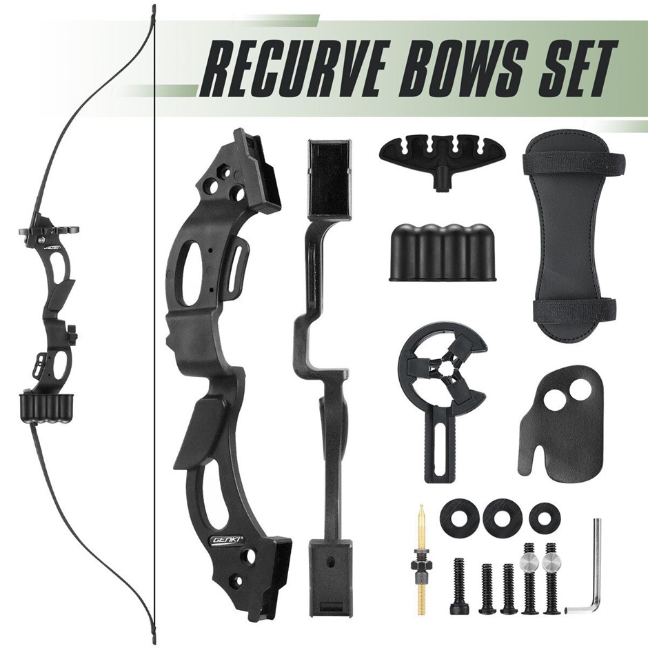 20lb Recurve Bow & Arrow Set 48in Right Hand Black