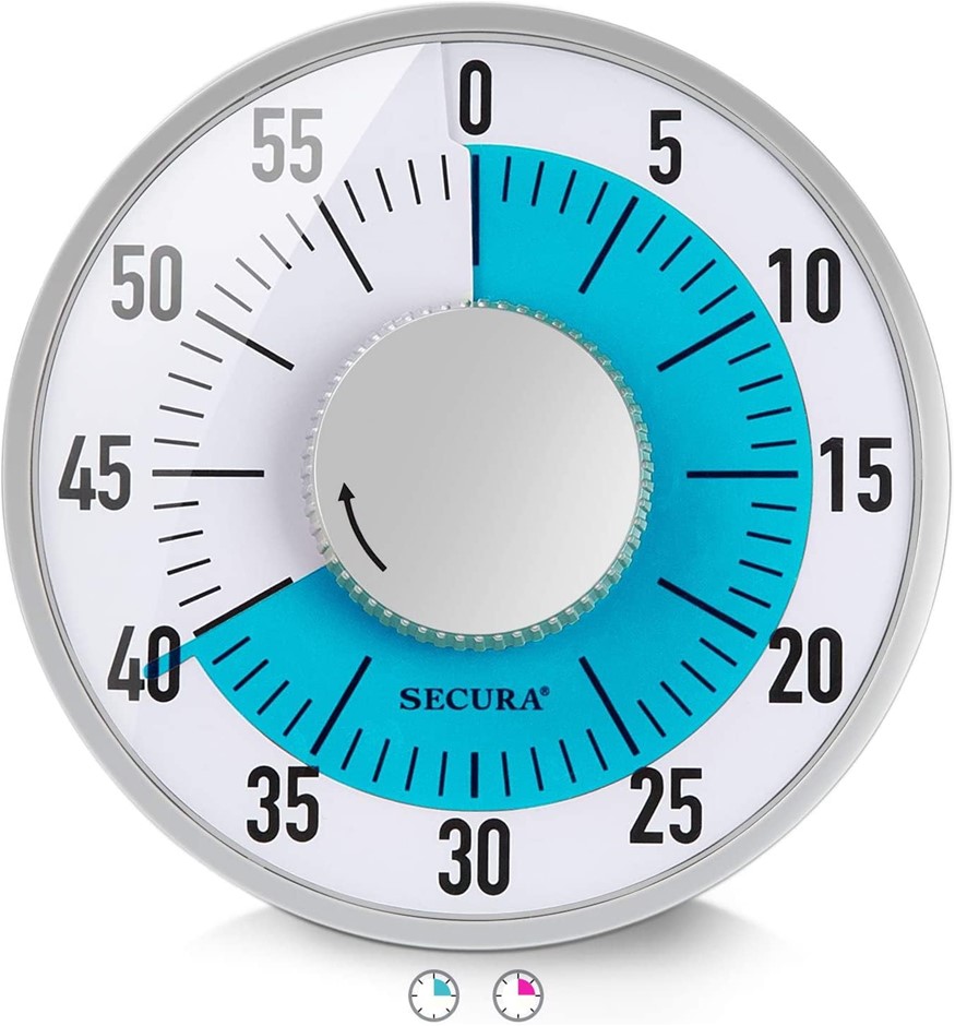 SECURA 60 Minute Magnetic Visual Countdown Timer, Blue. NB: no box