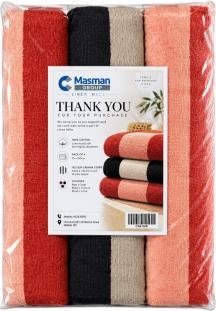 Linen Mille 3-Pack 100% Cotton Velour Cabana Stripe Bath Towels (75 x 150cm