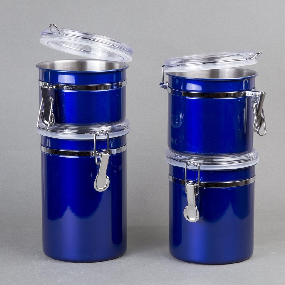 Creative Home Set of 4 Pieces Stainless Steel Kitchen Storage Jar Container