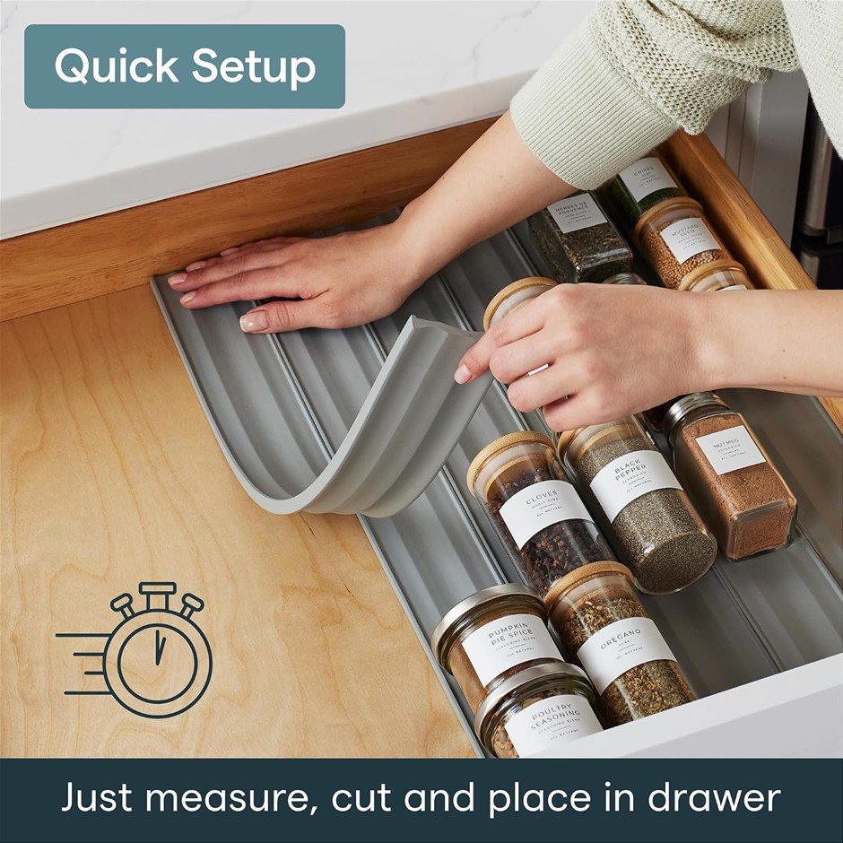 YouCopia 50155 SpiceLiner Spice Drawer Liner 10ft Roll Gray