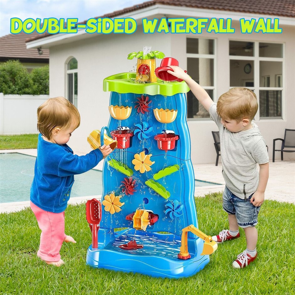 Waterfall Wall Water Table Sand Pit Playset Kids Outdoor Indoor