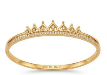 22K/Italy Yellow Gold Bonded Bangle -(stamped 22K/Italy)