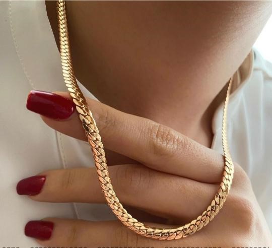18k/ITALY Yellow Gold Bonded Snake chain -(stamped 18K/ITALY)-Bonus Gift
