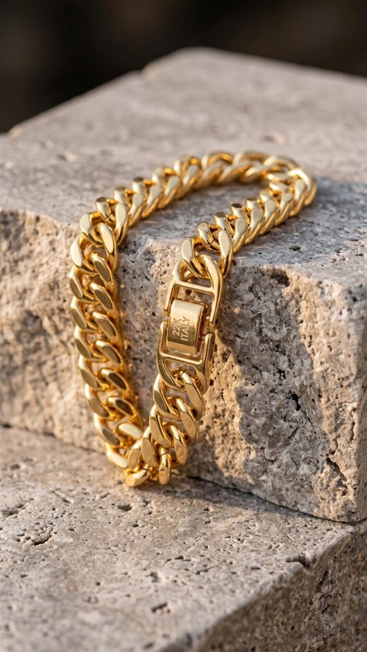 22K Yellow Gold Bonded Bracelet (stamped 22K)-20cm-Bonus Gift