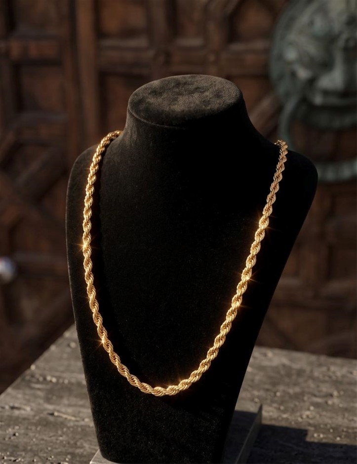 22K/Italy Gold Bonded Rope Chain(stamped 22K/Italy)Warranty Quality-49cm