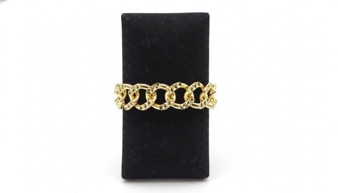 22K/Italy Yellow Gold Bonded Bracelet(stamped 22K/Italy)Warranty Quality
