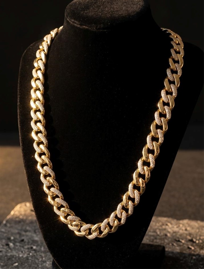 18k Italy Stamped Yellow Gold BondedChain-Quality Guarantee-55cm-Bonus Gift
