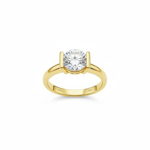 18K/ITALY Yellow Gold BondedRing -Quality Guarantee-6 US-Bonus Gift