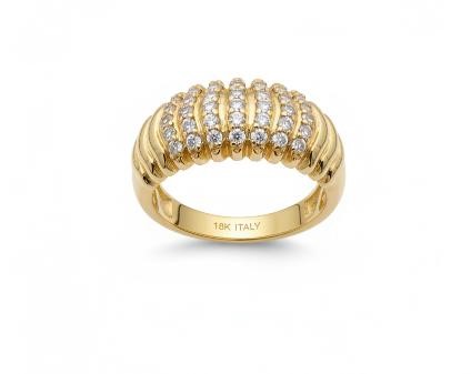 18K/ITALY Yellow Gold BondedRing -Quality Guarantee-8 US-Bonus Gift