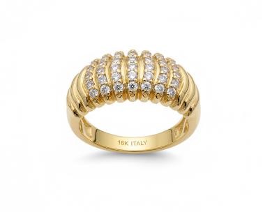 18K/ITALY Yellow Gold BondedRing -Quality Guarantee-6 US-Bonus Gift
