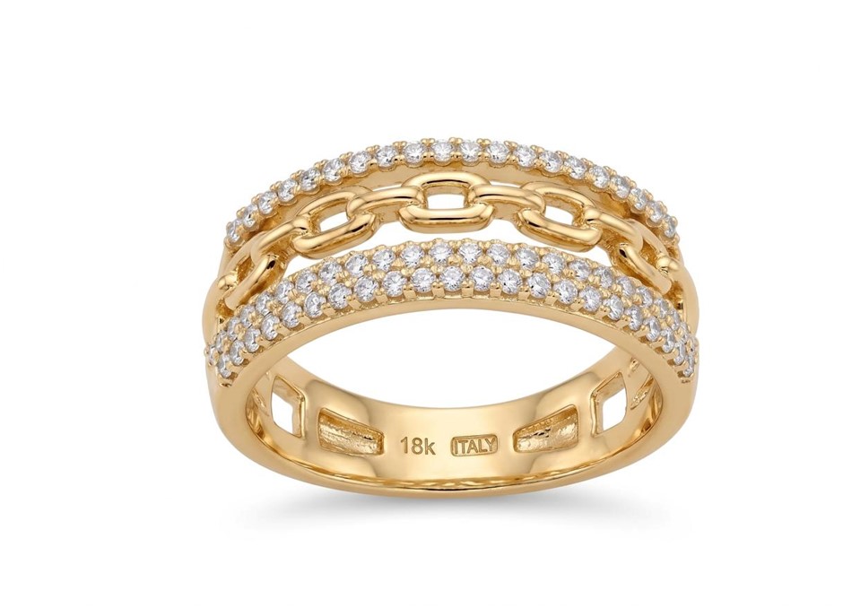 18K/ITALY Yellow Gold BondedRing -Quality Guarantee-7 US-Bonus Gift