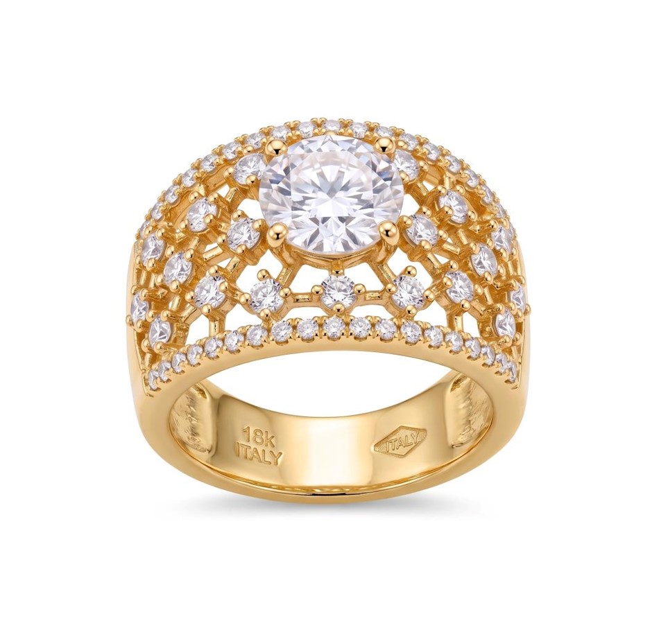 18K/ITALY Yellow Gold BondedRing -Quality Guarantee-7 US-Bonus Gift