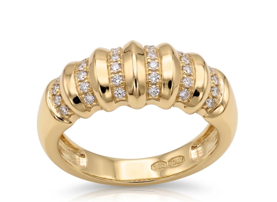 18K/ITALY Yellow Gold BondedRing -Quality Guarantee-7 US-Bonus Gift