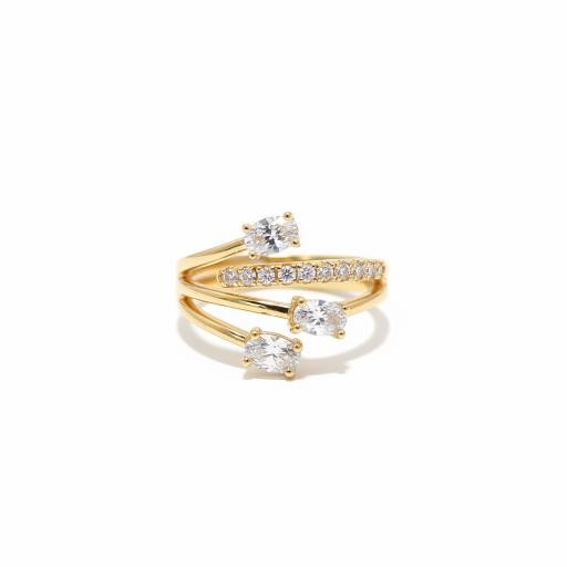 14K/Italy 1.5ctw Oval Cut Yellow Gold Bonded Ring(stamped) 8US