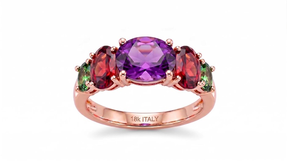 18K/Italy 3.5ctw Oval Cut Yellow Gold Bonded Ring(stamped) 6US