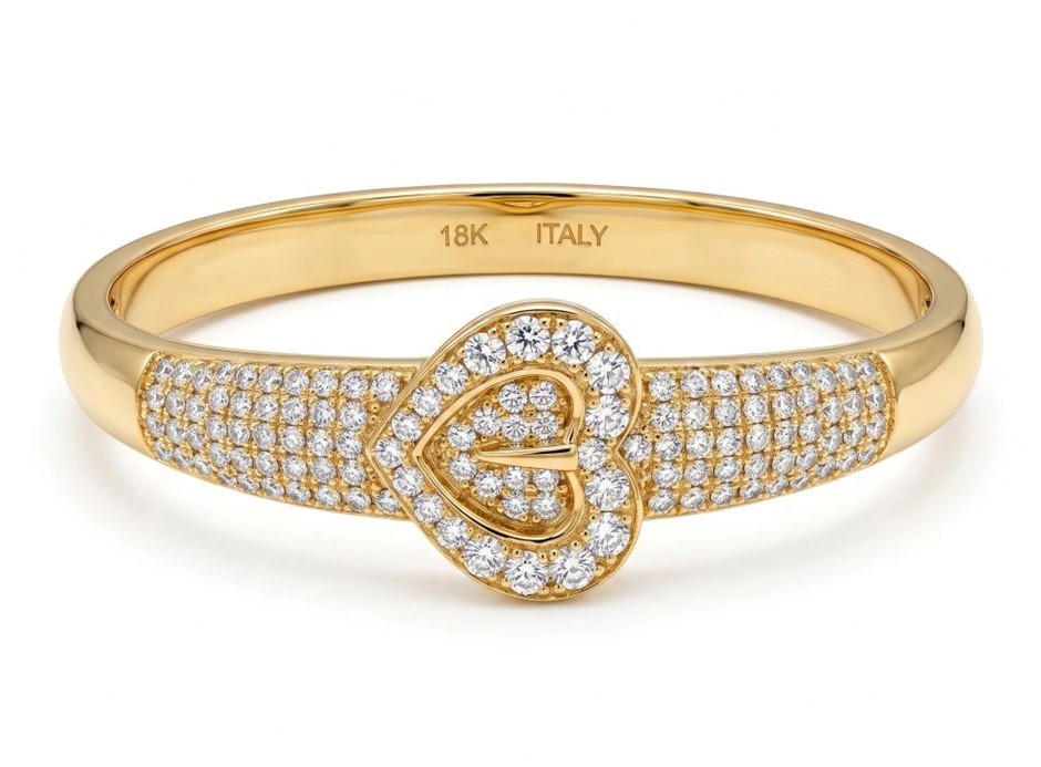18KGF/ITALY Yellow Gold Bonded bangle -(stamped 18KGF/ITALY)-Bonus Gift