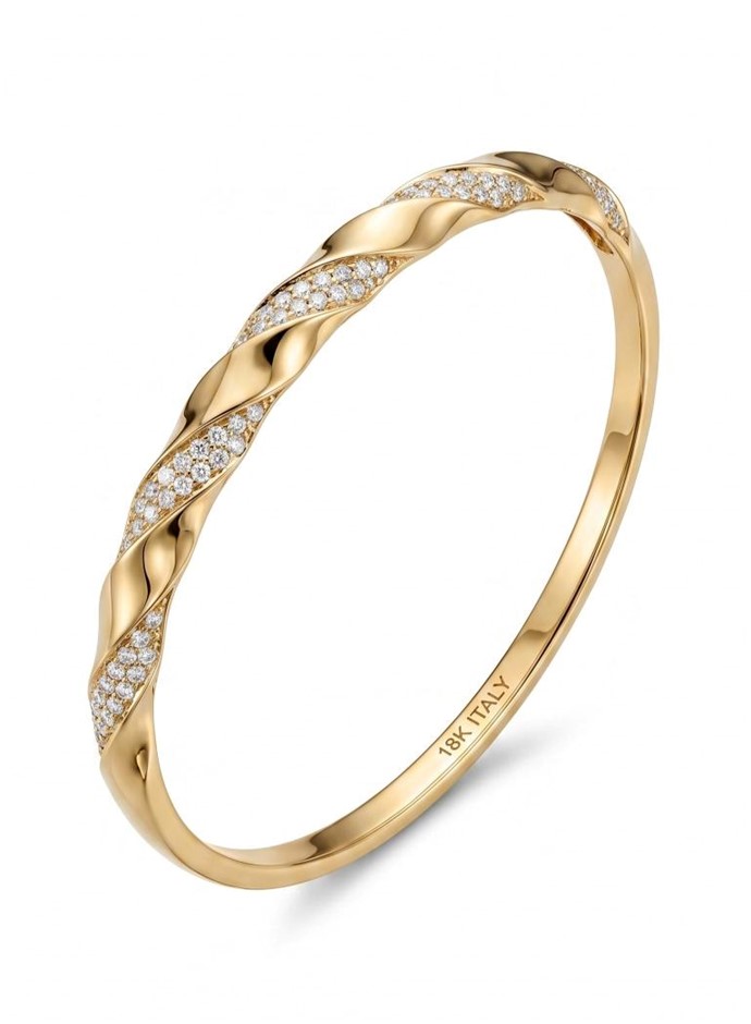 18KGF/ITALY Yellow Gold Bonded bangle -(stamped 18KGF/ITALY)-Bonus Gift